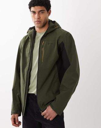 Regatta Birchdale II - Giacca impermeabile traspirante con cappuccio color kaki, verde e nero