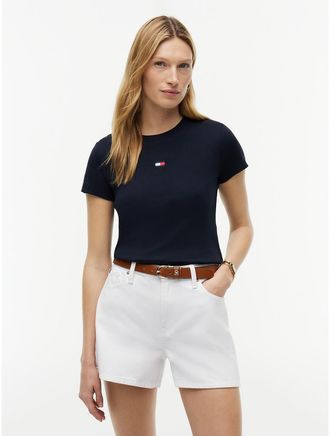 Tommy Hilfiger Womens Mini Flag Logo Favorite T-Shirt - Navy - XXL