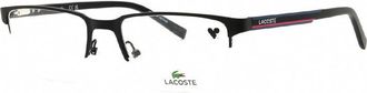 Lacoste Eyeglasses Rectangle Semi Rim, Semi-Matte Brown Frame And Clear Demo Lenses Lens L2279N201