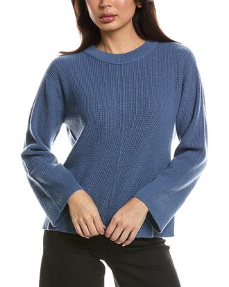 Fort&eacute; Cashmere Rib Easy Crewneck Cashmere Sweater