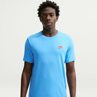 Nike Mens Nike Sportswear Club T-Shirt in Blue | AR4997-497