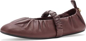 Rag & Bone Spire Ruched Mary Jane Womens Flat Shoes Deep Plum : EU 38.5 (US Womens 8.5) M, Leather/Nappa