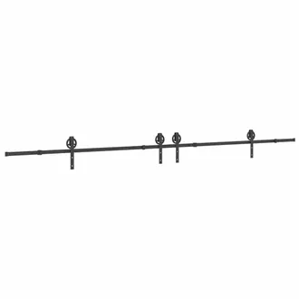 vidaXL Vidaxl Kit Di Binari Per Porte Scorrevoli 400 Cm Acciaio Nero