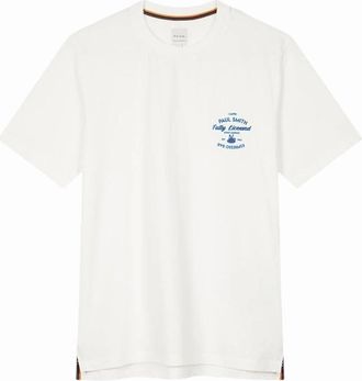 Paul Smith Mens Paul Smith Espresso Bar Print T-Shirt 01 WHITE - Size: 44