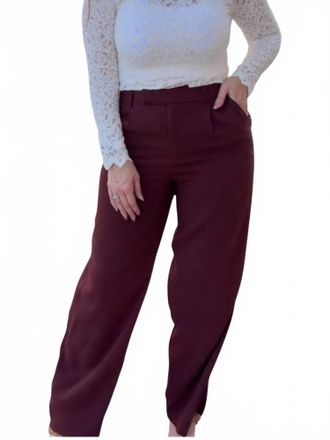 Skies Are Blue Clothing Off To Brunch Trouser In Red