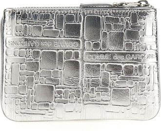 Comme Des Gar&ccedil;ons Womens Silver Calfskin Cardholder Accessory