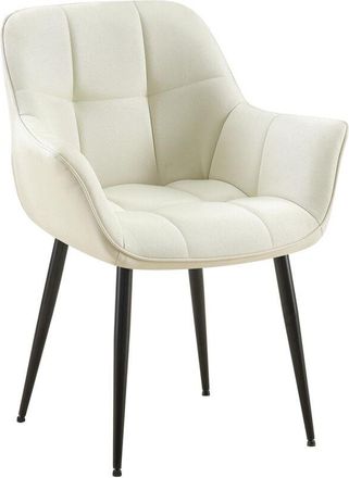 Clp Silla de comedor Roseville en tela o polipiel Crema Tela