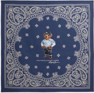 Polo Ralph Lauren Scarves, male, Blue, Size: ONE SIZE Bear Cotton Scarf