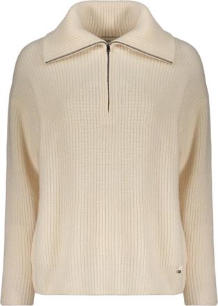 Herno Trui met ritssluiting voor - Dames - Coltruien - Wit - XL - Wol - Truien & Vesten