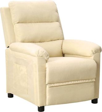 vidaXL Sill&oacute;n Reclinable De Tela Crema Vidaxl