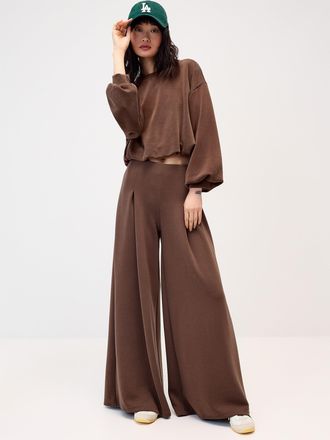 Twik Womens Peach-skin wide-leg pant