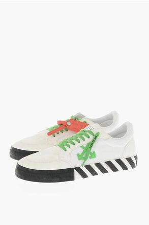 Off-white Low-Top VULCANIZED Cotton and Suede Sneakers with Monogram size 46