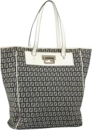 Fendi Pre-owned Canvas Tote Bag - Dames - Vintage Shopper - Zwart - ONE Size - Vintage