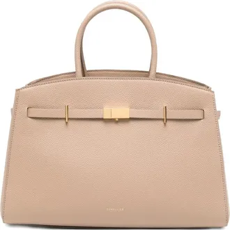 DeMellier Midi Hudson Grained Leather Tote Bag