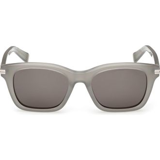 Ermenegildo Zegna 54mm Rectangular Sunglasses in Grey /Smoke at Nordstrom