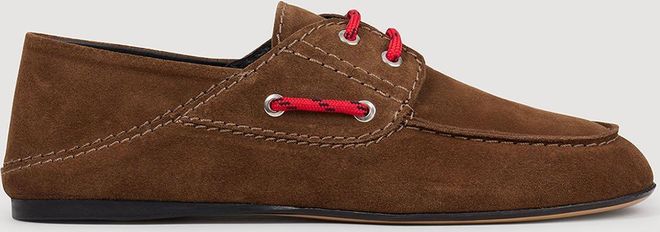 Suede lace-up boat shoes