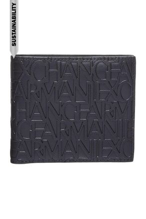 A|X Armani Exchange Mens Essential Ivan SLG Logo All Over Elegant & Functional Coin Pocket, Nero, Nero, One Size