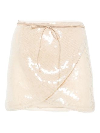 Os&eacute;ree wrap design skirt - Neutrals