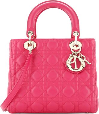 Dior Lady Dior Bag Cannage Quilt Lambskin Medium satchel - Roze