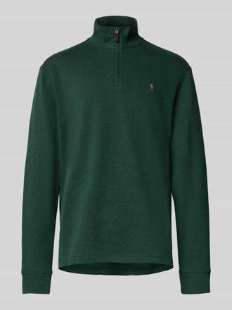 Polo Ralph Lauren Strickpullover mit Stehkragen in Bottle Melange, Gr&ouml;&szlig;e XXL