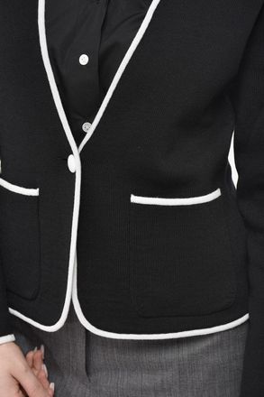 Thom Browne Cardigan in Lana Vergine con Bordi a Contrasto Thom Browne