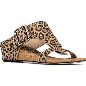 Donald J Pliner Buckle Wedge Sandal in Leopard at Nordstrom, Size 7.5