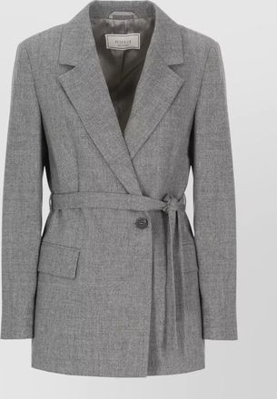 PESERICO longline blazer belted waist