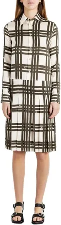 Burberry Zijden geruite lintjurk - Dames - Shirt Kleedjes - Veelkleurig - XS - Kleedjes