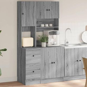 vidaXL Mueble De Cocina Madera De Ingenier&iacute;a Gris Sonoma 95x50x180 Cm Vidaxl