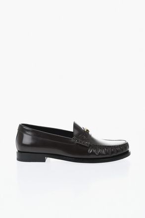 Celine Mocassini in Pelle con Monogram Effetto Dorato Celine