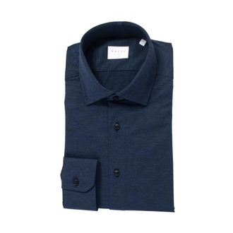 Xacus Franse Kraag Casual Overhemd - Heren - Casual Overhemden - Blauw - XL - Leer - Overhemden