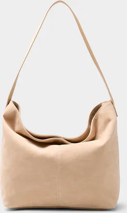 Simons Womens Supple faux-suede square hobo bag