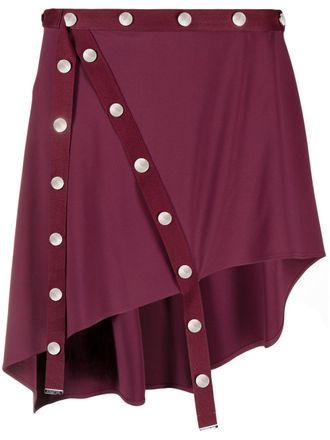 The Attico button-embellished asymmetric miniskirt - Purple