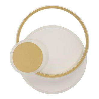 Mauro Ferretti L&aacute;mpara de pared de metal dorado con 3 luces, 29 x 6,5 x 34 cm