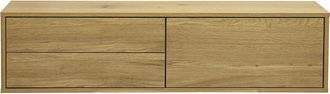 Miliboo Mueble Tv Mural Acabado Madera Clara Roble L120 Cm Flexo