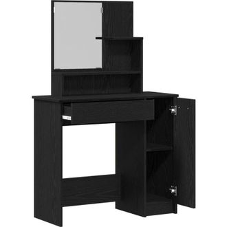 vidaXL Dressing Table Black Oak 86.5 x 35 x 136 cm Engineered Wood vidaXL