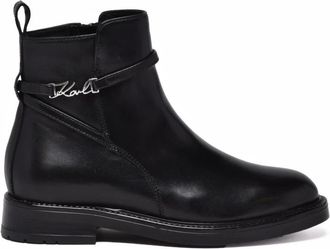 Karl Lagerfeld Schoenen, Dames, Zwart, 38 EU, Leer, Stivaletto
