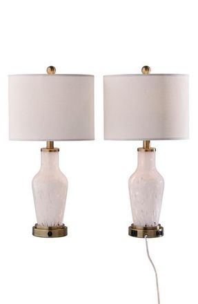 Adesso Grady Table Lamps in Antique Brass/white at Nordstrom