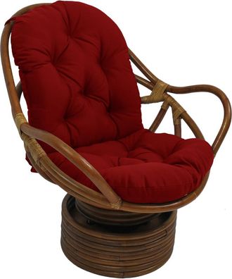 International Caravan Inc Rattan Swivel Rocker with Outdoor Fabric Cushion, Papprika
