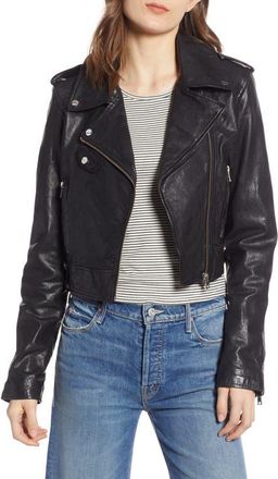 LaMarque Crop Biker Jacket in Black at Nordstrom, Size X-Large