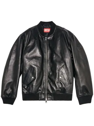 Diesel L-Pritts zip-up padded leather jacket - men - Lambskin - 46 - Black