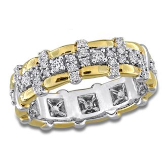 Mimi & Max Created Forever 1/3ct TW Lab-Grown Diamond Eternity Ring Two-Tone Sterling Silver