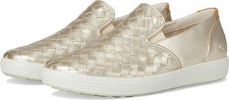 Ecco Soft 7 Woven Slip-On 3.0 Sneaker Womens Shoes Pure White Gold : EU 42 (US Womens 11-11.5) M, Leather
