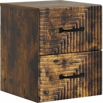 vidaXL Mesita De Noche De Pared Roble Ahumado 34,5 X 33 X 40 Cm Vidaxl