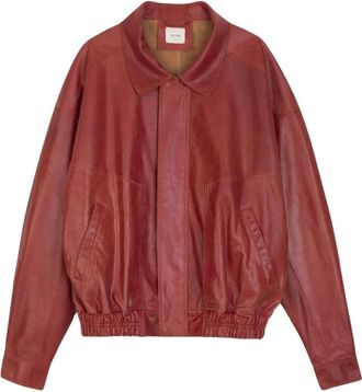 Alysi Cazadora Bomber - Dames - Leren en Su&egrave;de Jassen - Rood - XS - Leer - Jassen