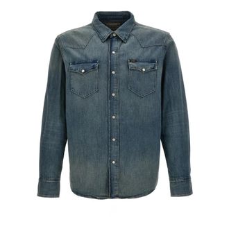 Polo Ralph Lauren Shirts - Heren - Spijkeroverhemden - Blauw - 2XL - Overhemden