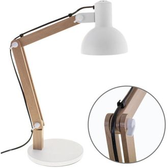 Fabrilamp Sobremesa Darci 1xe27 Al.reg.xd.35cm Blanco/madera Natural