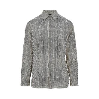 Emporio Armani Printed lyocell-blend Comfort Fit shirt Man XL