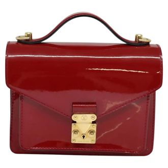 Louis Vuitton Monceau Vernis Red Patent_Leather Handbag (Pre-Owned)