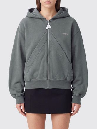 The Attico Oversized Cotton Hoodie with Zip and Contrast Logo